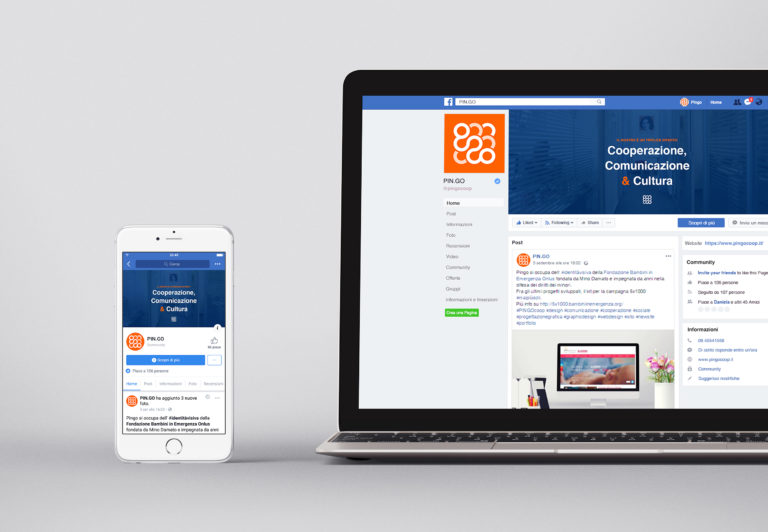 Mockup Pagina Facebook aziendale Pingo